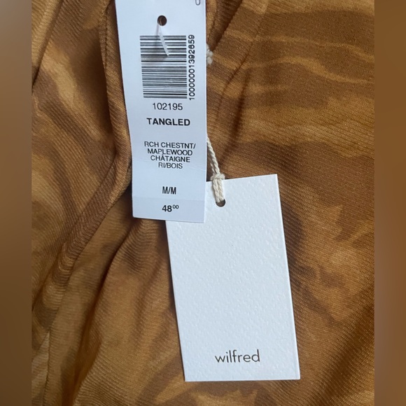 NWT Aritzia Wilfred Tie Front Long Sleeve - Picture 4 of 4